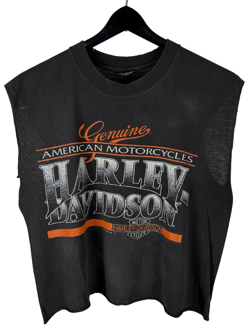 Vintage 90s Harley Davidson Motorcycles Faded Cut Off Biker Shirt Size M